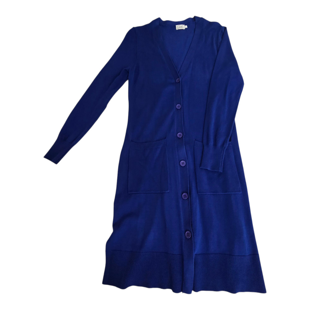 Cielo Knit Dress Small Blue 70% Viscose 30% Nylon